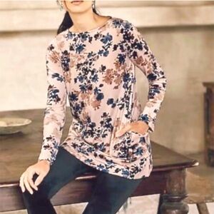 Pure Jill by J Jill Velvet Botanical Floral Tunic